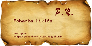 Pohanka Miklós névjegykártya